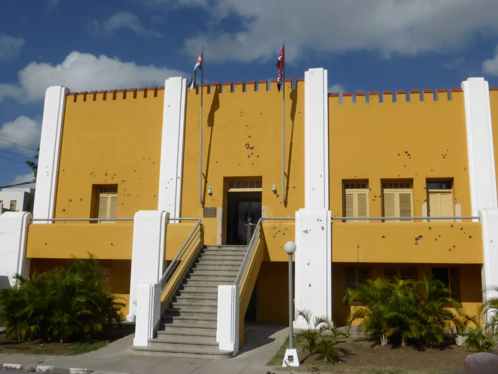 Moncada Barracks with bullet holes