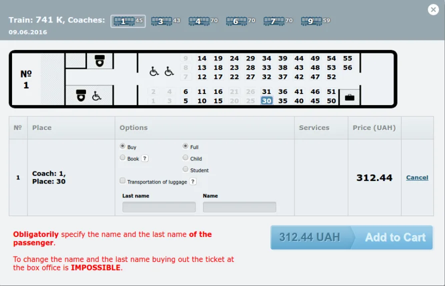 paying for your train ticket