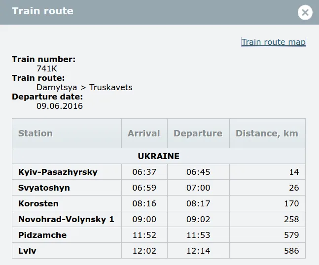 Train route