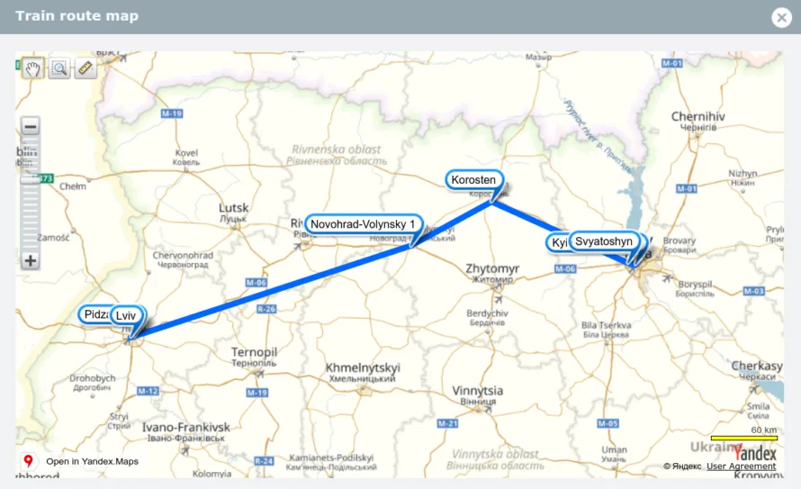 Train route map
