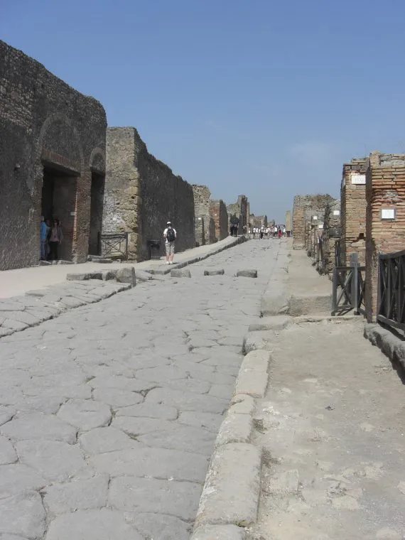 Walking on old Roman road in the heat