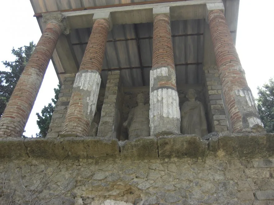 Columns and statues