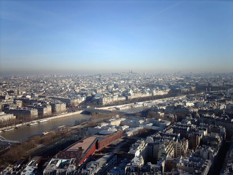 Looking out from the Eiffel Tower