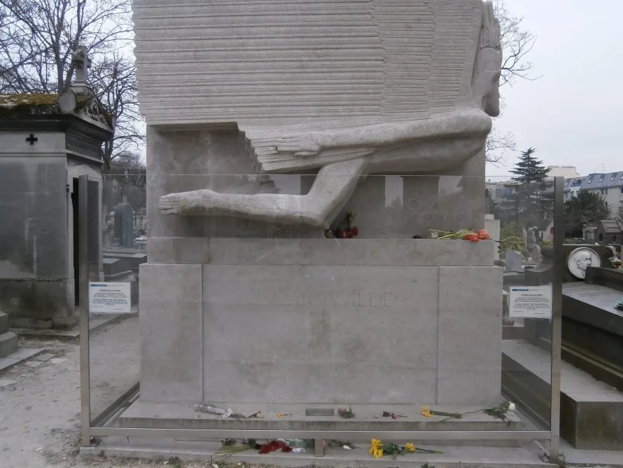 The tomb of Oscar Wilde in Père Lachaise Cemetery