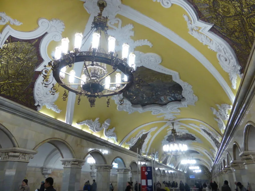 The yellow ceiling seems to go on forever