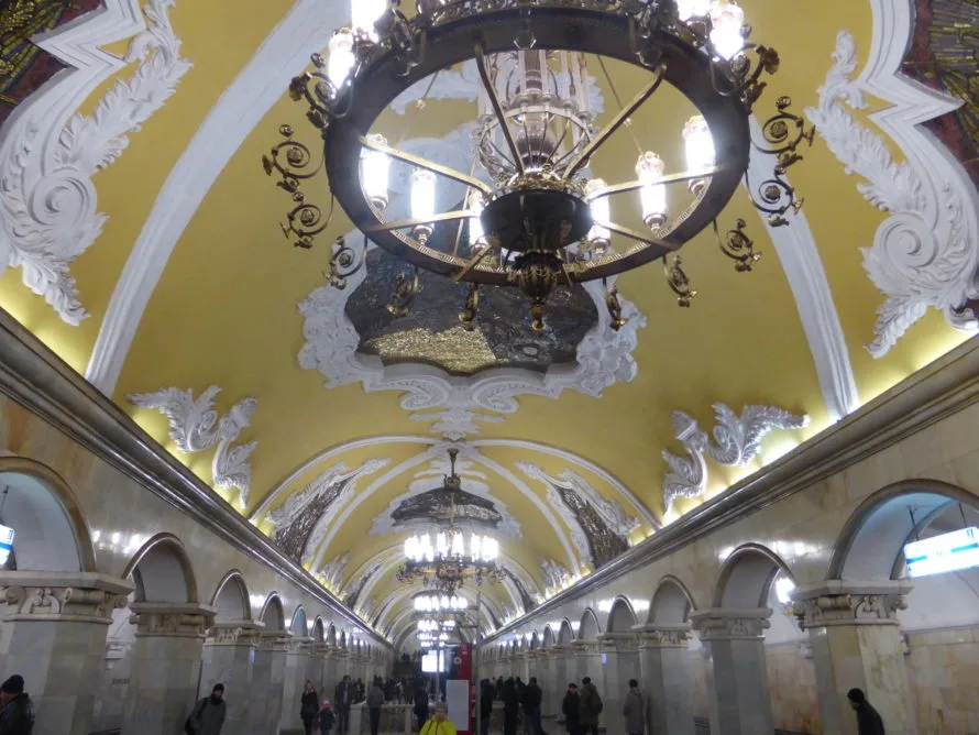 Yellow ceiling and artwork
